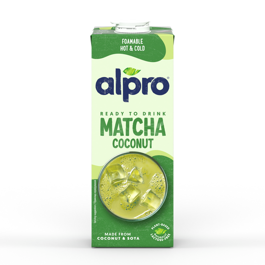 Alpro Matcha Coconut 1L, 100% plant-based matcha beverage with coconut, Rich in Nutrients.