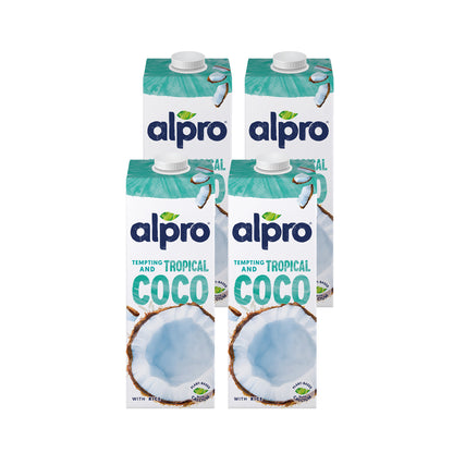 Alpro Coconut Drink 1L, (Pack of 4) 100% Plant Based And Dairy Free, Suitable For Vegans, Naturally Free From Lactose, Rich In Nutrients
