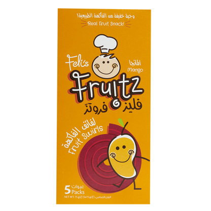 Feli's Fruitz Mango Fruit Swirls - Real Fruit Snack - Vegan- Gluten Free 75gm (5x15gm)