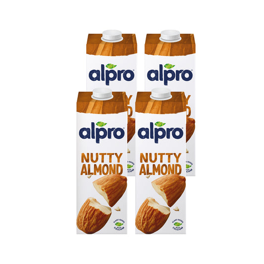 Alpro Almond Drink, 1L,(Pack of 4) 100% Plant Based And Dairy Free, Suitable For Vegans, Naturally Free From Lactose, Rich In Nutrients