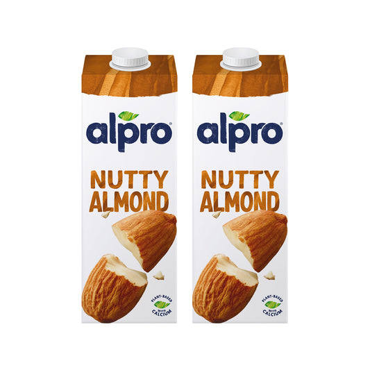 Alpro Almond  Drink, Dual Pack (1l x 2) 100% Plant Based And Dairy Free, Suitable For Vegans, Naturally Free From Lactose, Rich In Nutrients