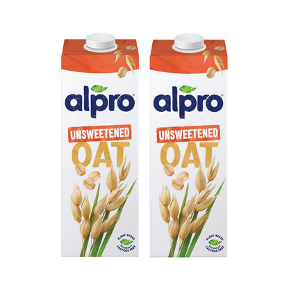 Alpro Drink Oat No Sugars/ Unsweetened Dual Pack (1l x 2), 100% Plant Based And Dairy Free, Suitable For Vegans, Naturally Free From Lactose, Rich In Nutrients
