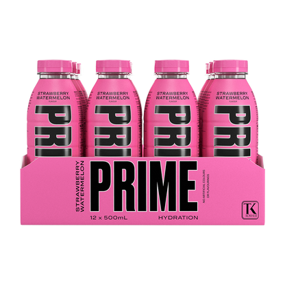 Prime Hydration Drink Strawberry & Watermelon Flavour 500ml (Pack of 12)