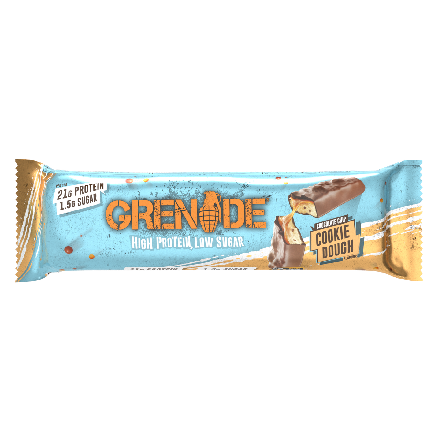 Grenade Chocolate Chip Cookie Dough - High Protein Bar - Low Sugar  60gm