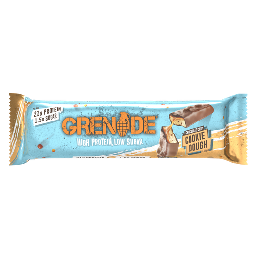 Grenade Chocolate Chip Cookie Dough - High Protein Bar - Low Sugar  60gm