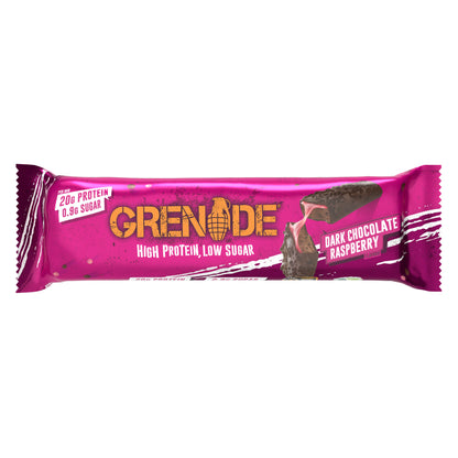 Grenade Dark Chocolate Raspberry - High Protein Bar - Low Sugar  60gm