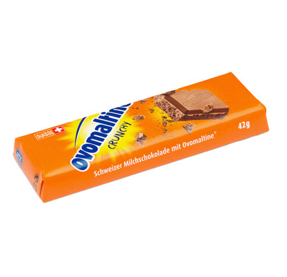 Ovomaltine Mini Crunchy Swiss Milk Chocolate Bar contains Cocoa solids 32%,42gm