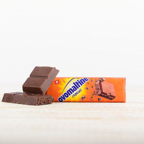 Ovomaltine Mini Crunchy Swiss Milk Chocolate Bar contains Cocoa solids 32%,42gm