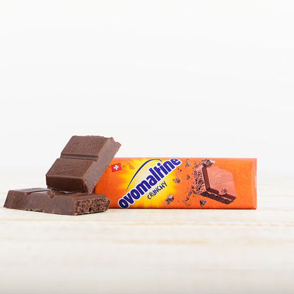 Ovomaltine Mini Crunchy Swiss Milk Chocolate Bar contains Cocoa solids 32%,42gm