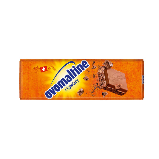Ovomaltine Mini Crunchy Swiss Milk Chocolate Bar contains Cocoa solids 32%,42gm