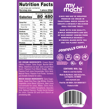 My/Mochi Ice Cream Passion Fruit. 6pc, 210g (Frozen)