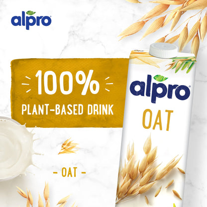 Alpro Barista Oat Drink 1L, (Pack of 4),New Recipe, Voted Best in Coffee, 100% Plant Based And Dairy Free, Suitable For Vegans, Naturally Free From Lactose, Rich In Nutrients