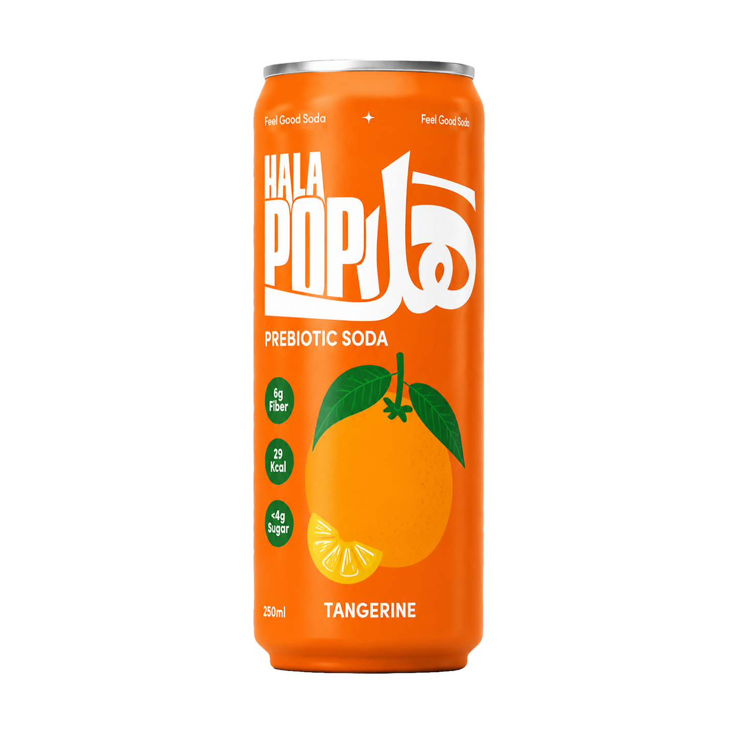 HALAPOP Probiotic Soda Tangerine Pack of 4 - (250mlx4)