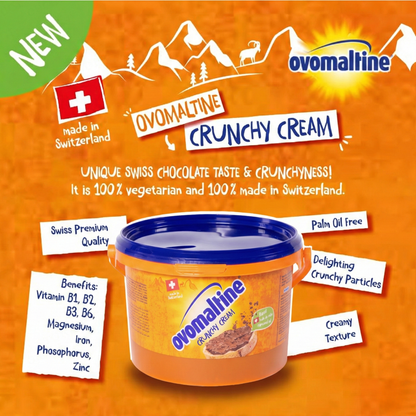 Ovomaltine Crunchy Swiss Chocolate Spread with 33% Malt, 2.5Kg