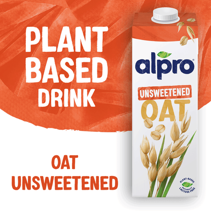 Alpro Oat Unsweetened Drink 1L, 100% Plant Based And Dairy Free, Suitable For Vegans, Naturally Free From Lactose, Rich In Nutrients