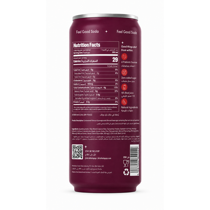 HALAPOP Probiotic Soda Pomegranate Hibiscus 250ml