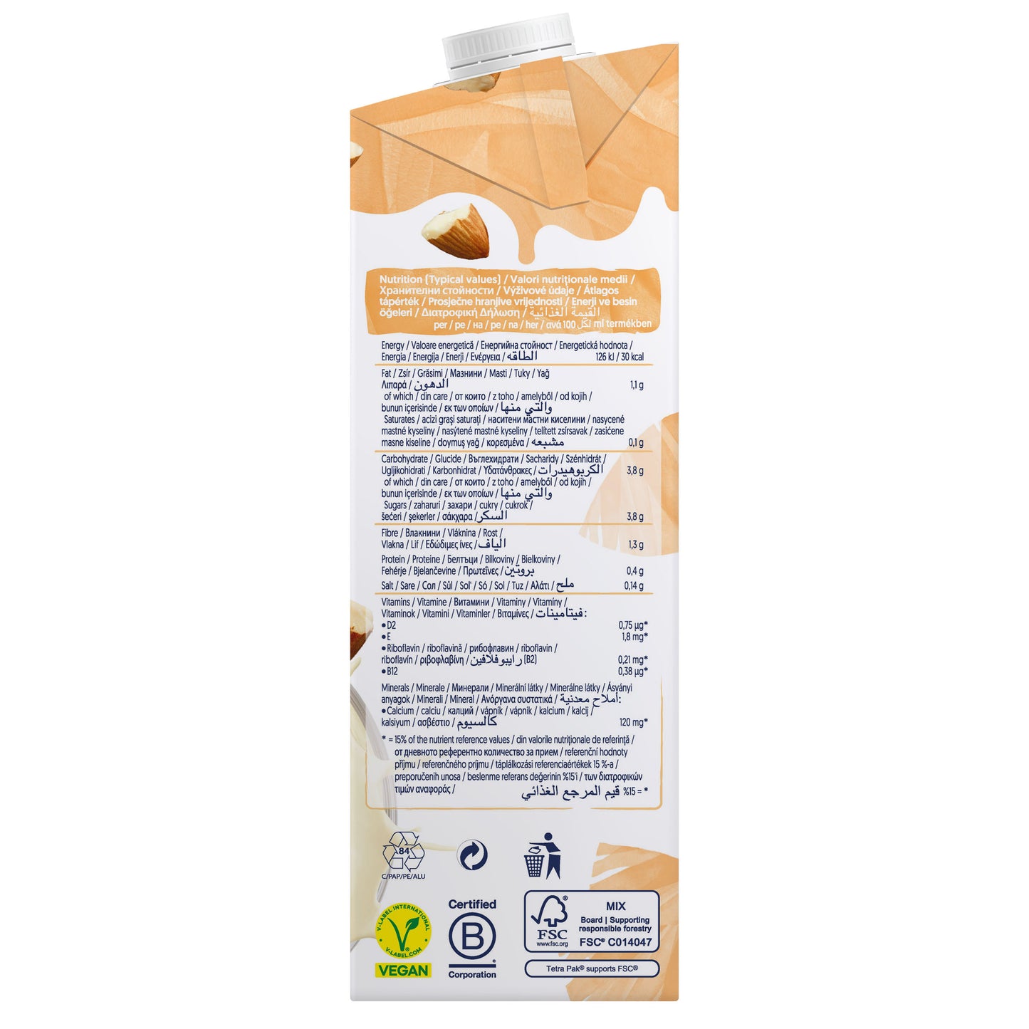 Alpro Almond Vanilla Drink 1L, 100% Plant Based And Dairy Free, Suitable For Vegans, Naturally Free From Lactose, Rich In Nutrients