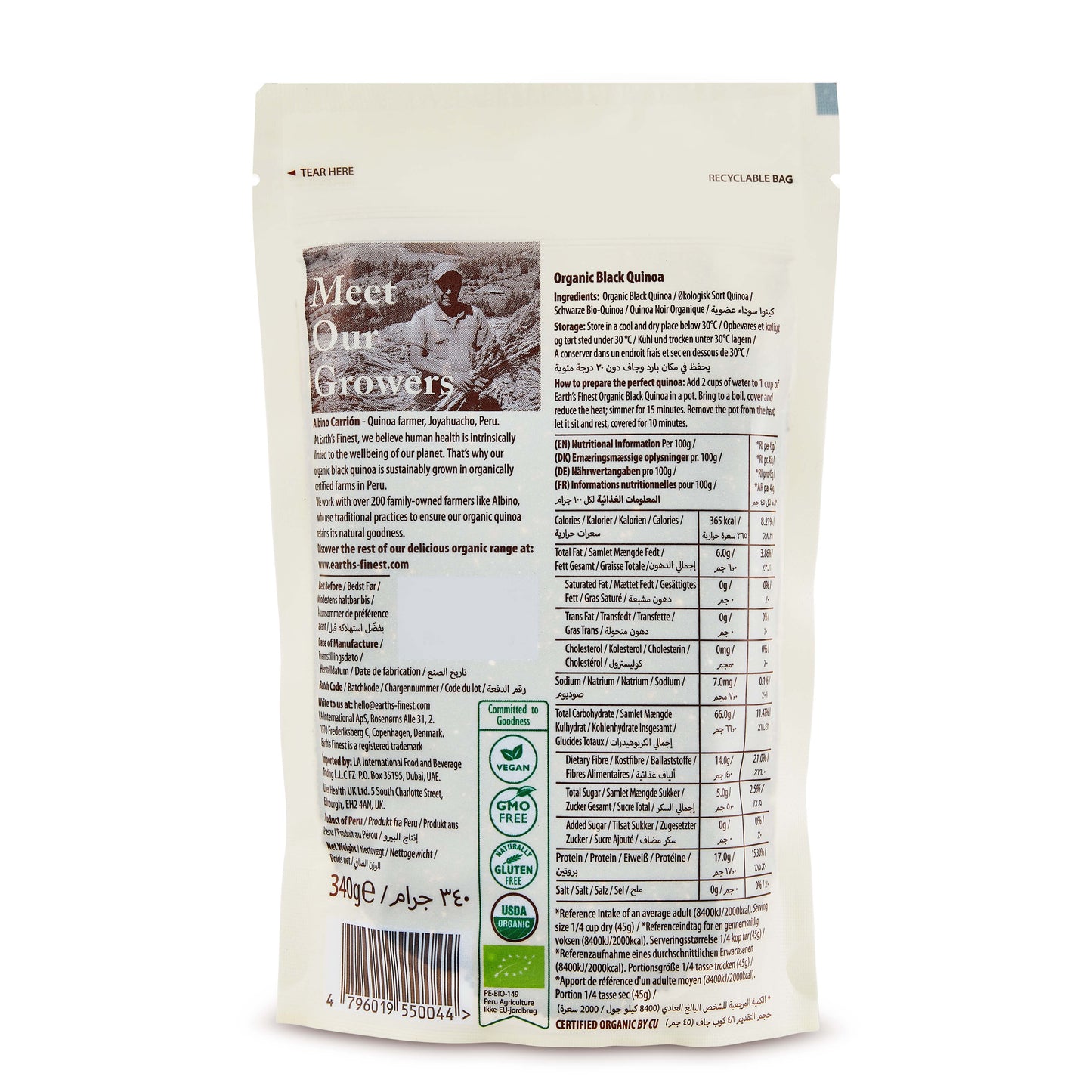 Earth's Finest Organic Black Quinoa 340g