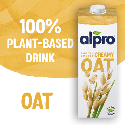 Alpro Drink Oat (1l x 8), 100% Plant Based And Dairy Free, Suitable For Vegans, Naturally Free From Lactose, Rich In Nutrients