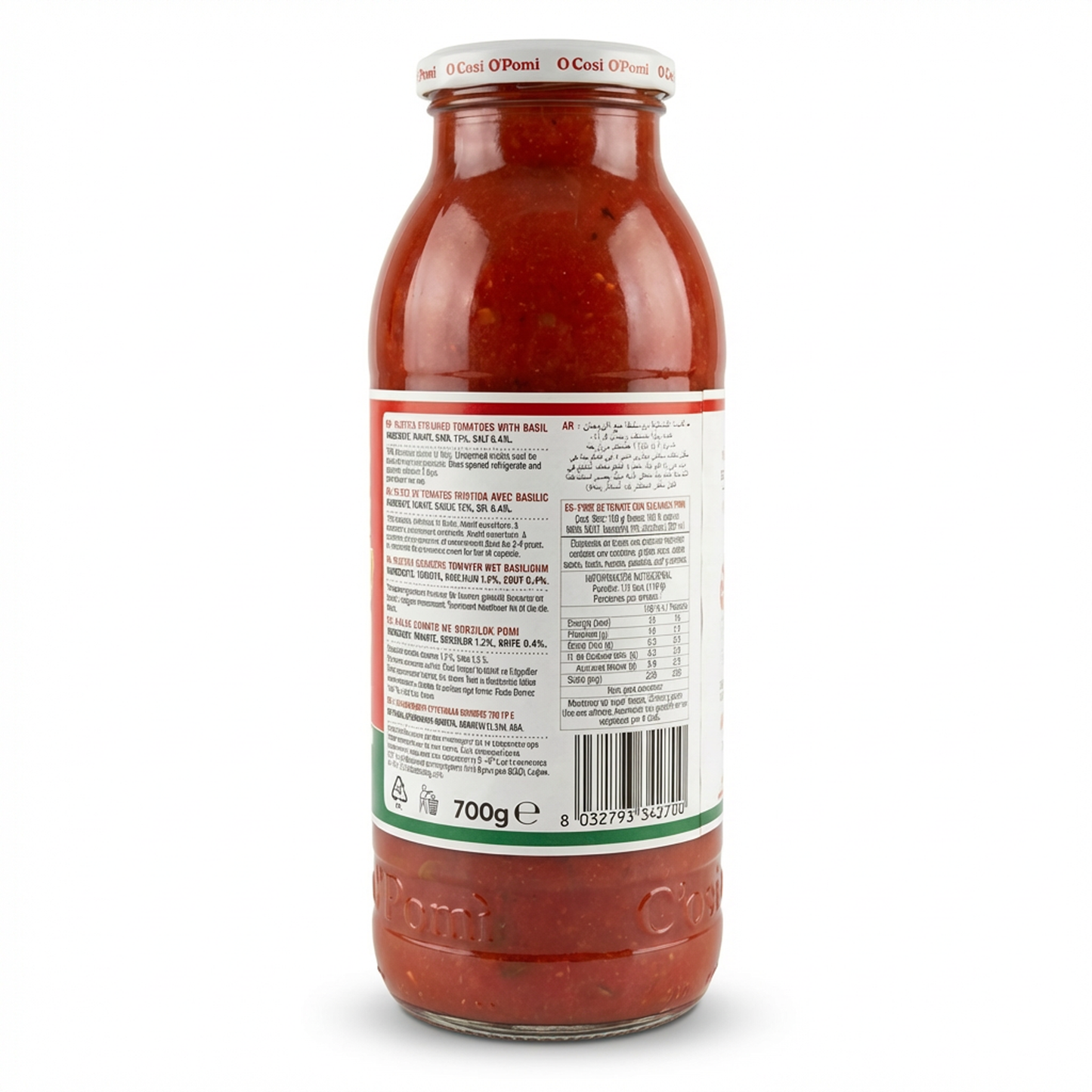 Pomi Passata Rustica Strained Tomatoes with Basil 700gm