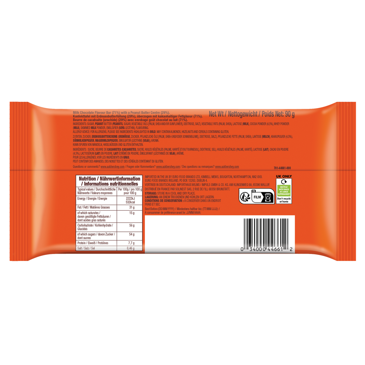 Reese's Milk Chocolate Block 90g