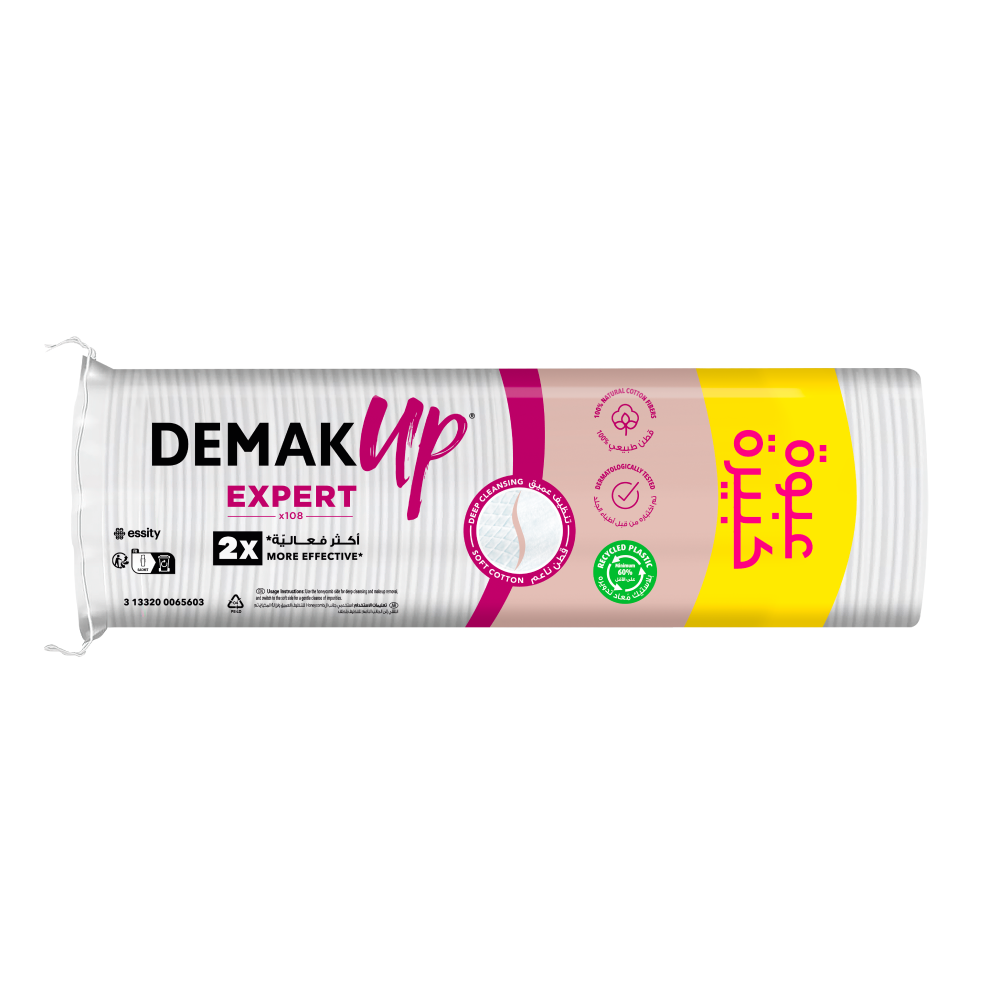 Demak’ Up Expert Cotton Pads,108pcs, 2X More Effective Makeup Removal