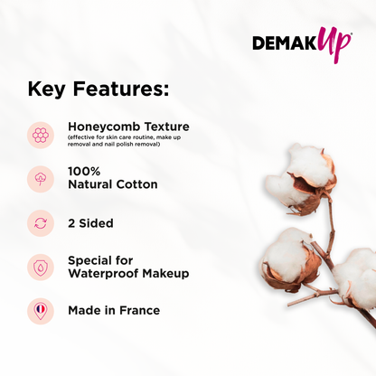 Demak’ Up Expert Cotton Pads, 70pcs 2X More Effective Makeup Removal
