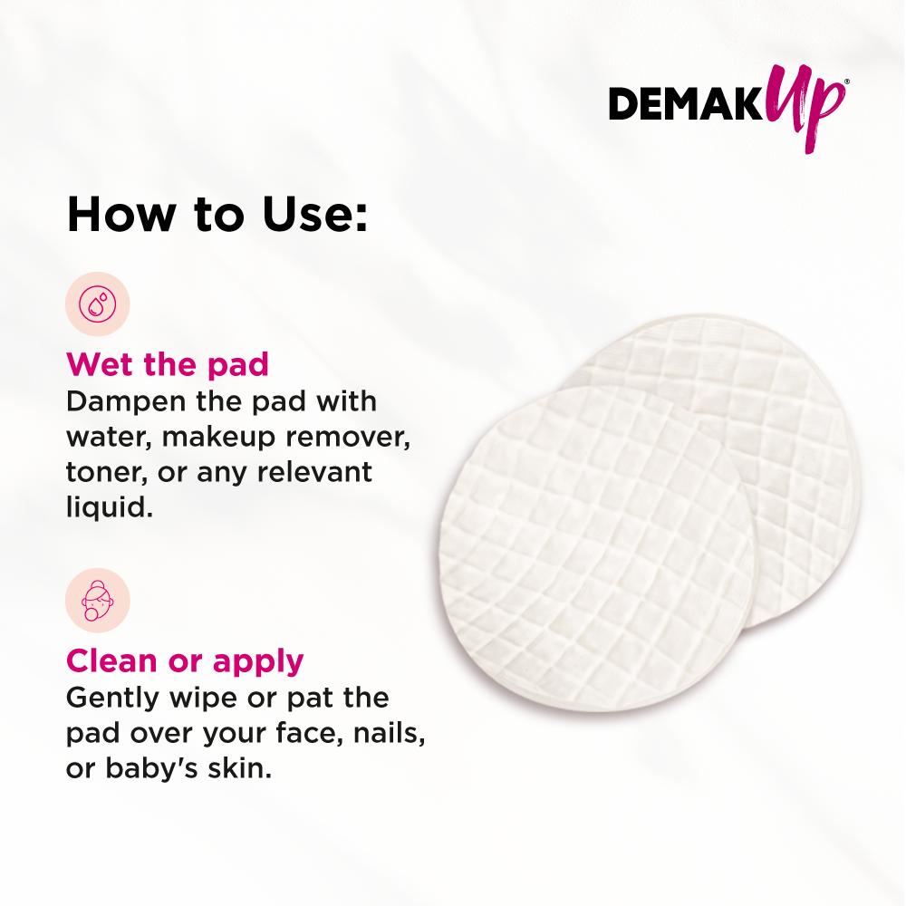 Demak’ Up Expert Cotton Pads, 70pcs 2X More Effective Makeup Removal
