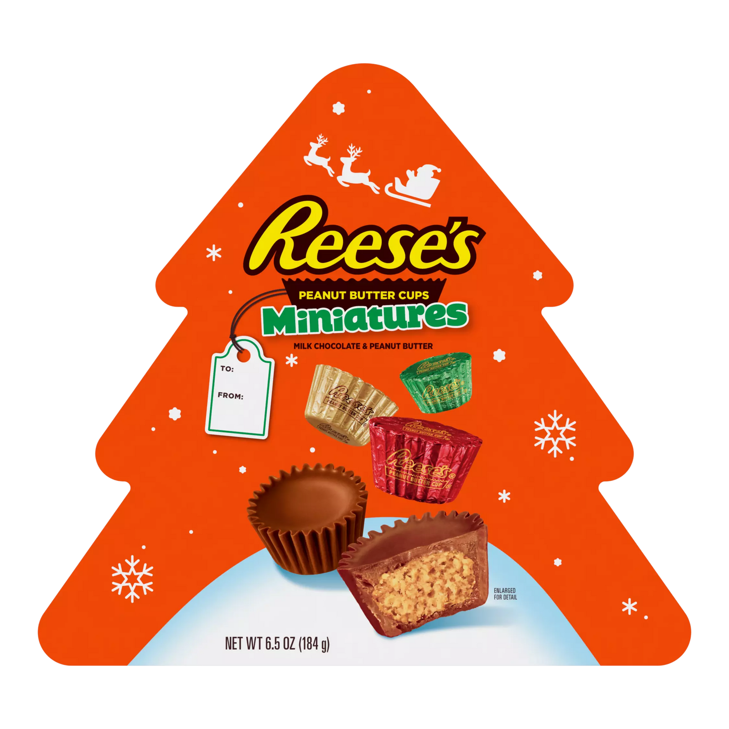 Reese's Holiday Milk Chocolate Miniatures Peanut Butter Cups Christmas Gift Box 6.5Oz