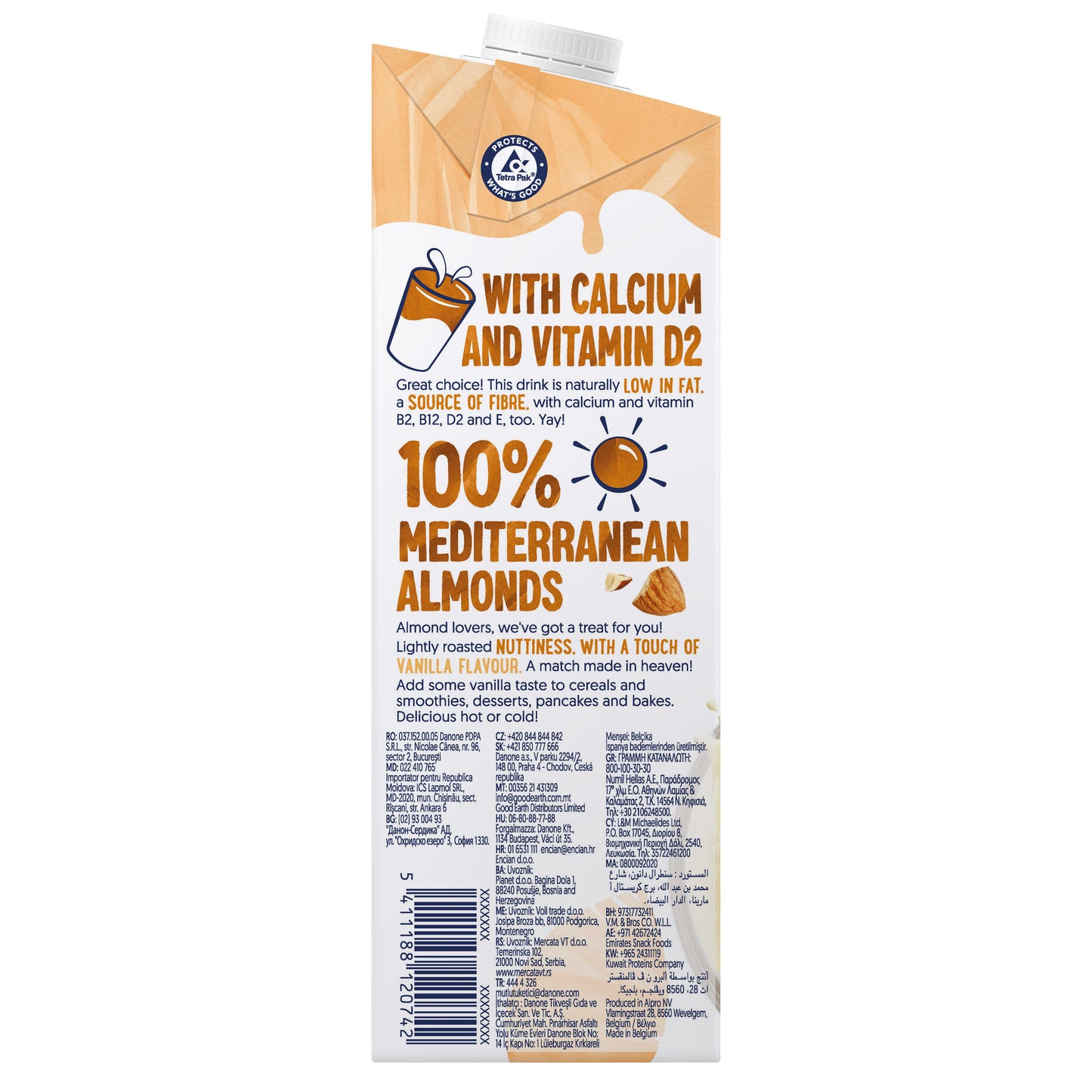 Alpro Almond Vanilla Drink 1L, 100% Plant Based And Dairy Free, Suitable For Vegans, Naturally Free From Lactose, Rich In Nutrients