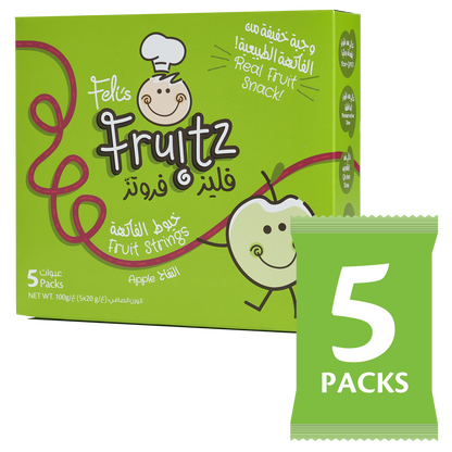 Feli's Fruitz Apple Fruit Strings - Real Fruit Snack - Vegan- Gluten Free 100gm (5x20gm)