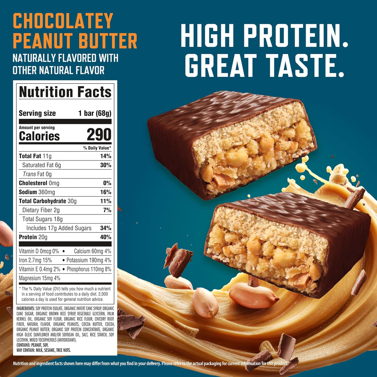 Clif Bar CLIF BUILDERS Chocolate Peanut Butter Plant Based Protein Bars