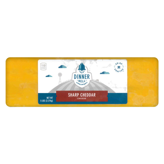 Dinner Bell Creamery Sharp Cheddar Cheese Block 2.27Kg