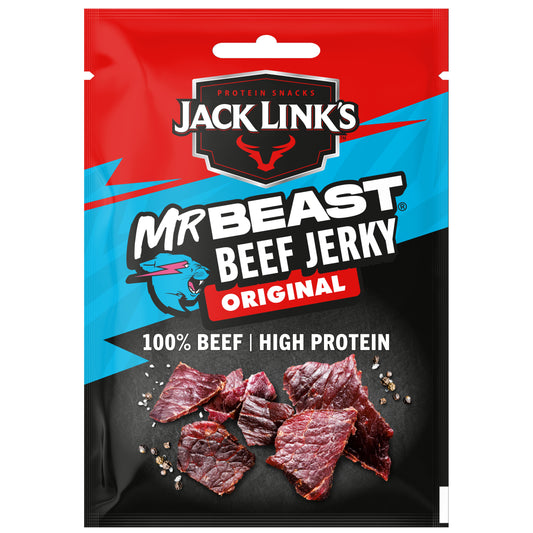 Jack Link’s, Mr/.Beast Beef Jerky Original - High Protein Meat Snack - Dried Halal Beef- 1X25Gr