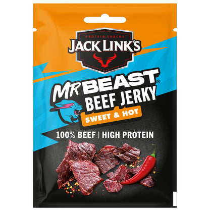 Jack Link’s, Mr.Beast Beef Jerky Sweet & Hot -High Protein Meat Snack - Dried Halal Beef- 1X25Gr