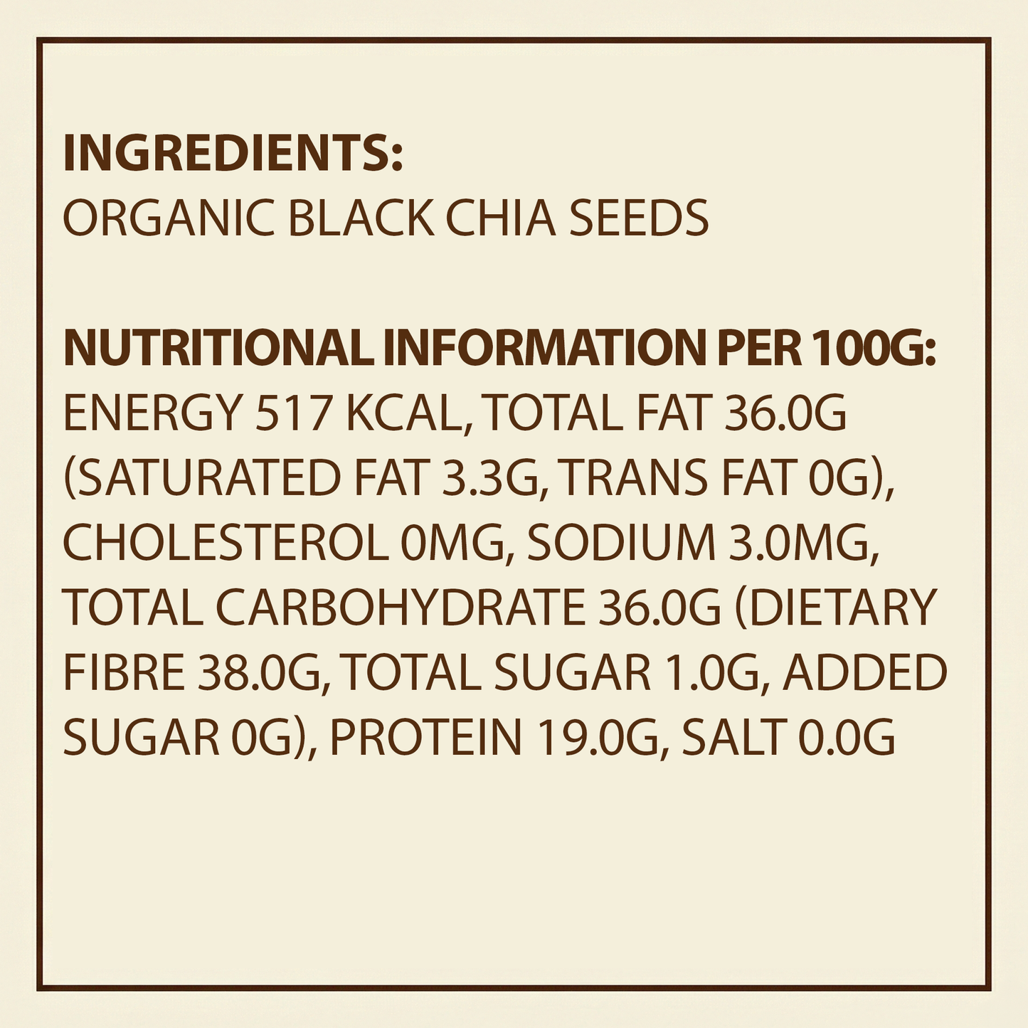 Earth's Finest Organic Black Chia Seeds 300g