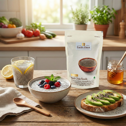 Earth's Finest Organic Black Chia Seeds 300g