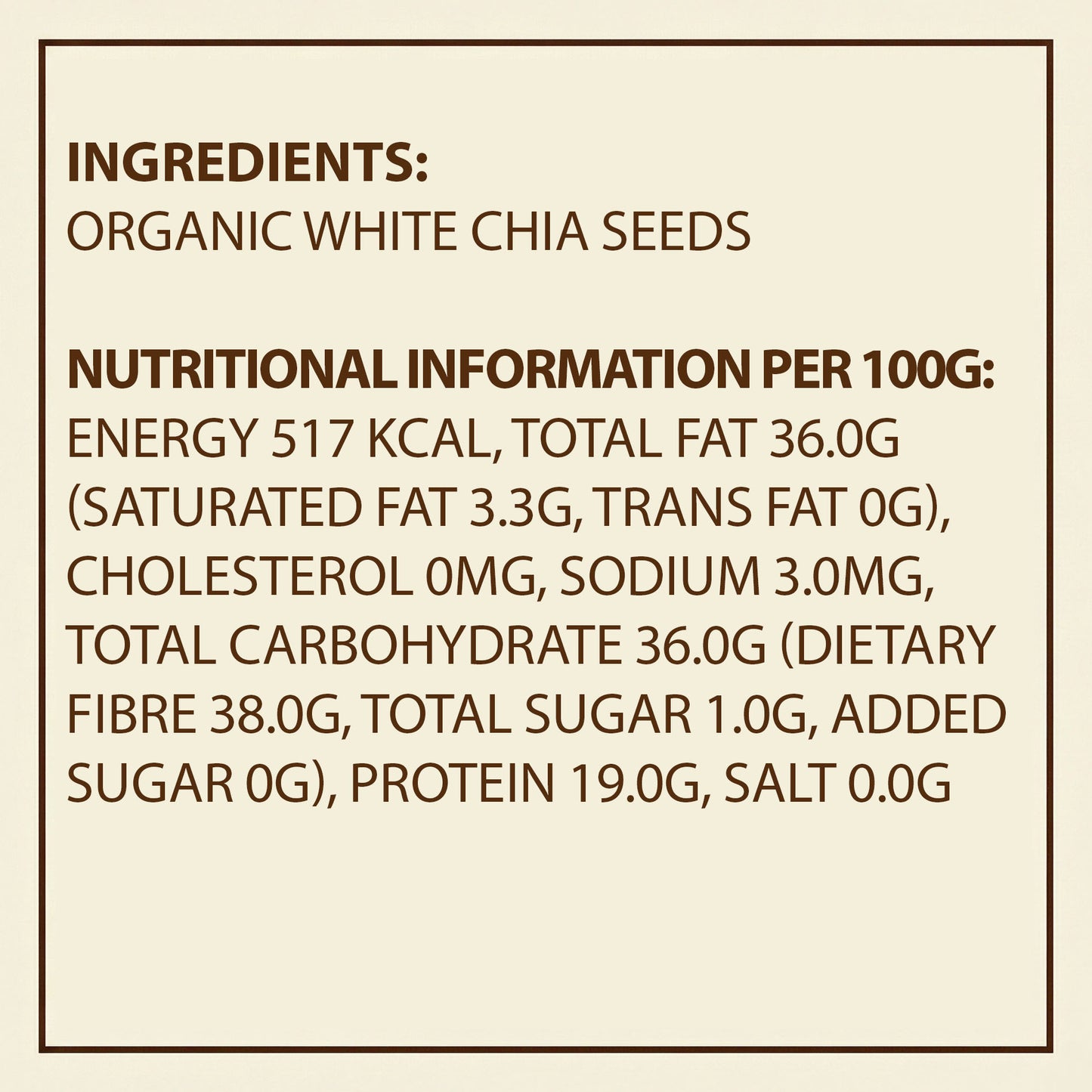Earth's Finest Organic White Chia Seeds 300g