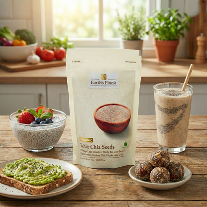 Earth's Finest Organic White Chia Seeds 300g