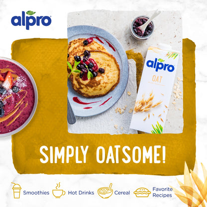 Alpro Barista Oat Drink 1L, (Pack of 4),New Recipe, Voted Best in Coffee, 100% Plant Based And Dairy Free, Suitable For Vegans, Naturally Free From Lactose, Rich In Nutrients