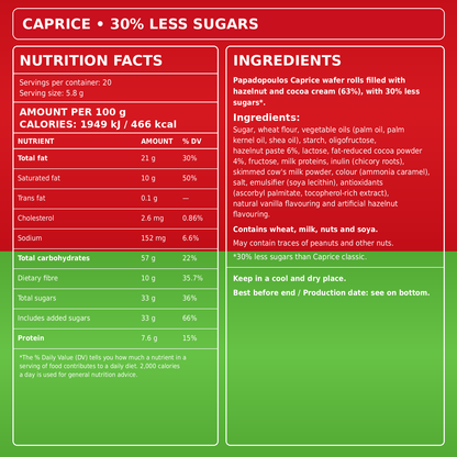 Caprice Classic 30% Less Sugar, 115g