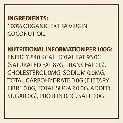 Earth's Finest Organic Extra Virgin Coconut Oil 200ml