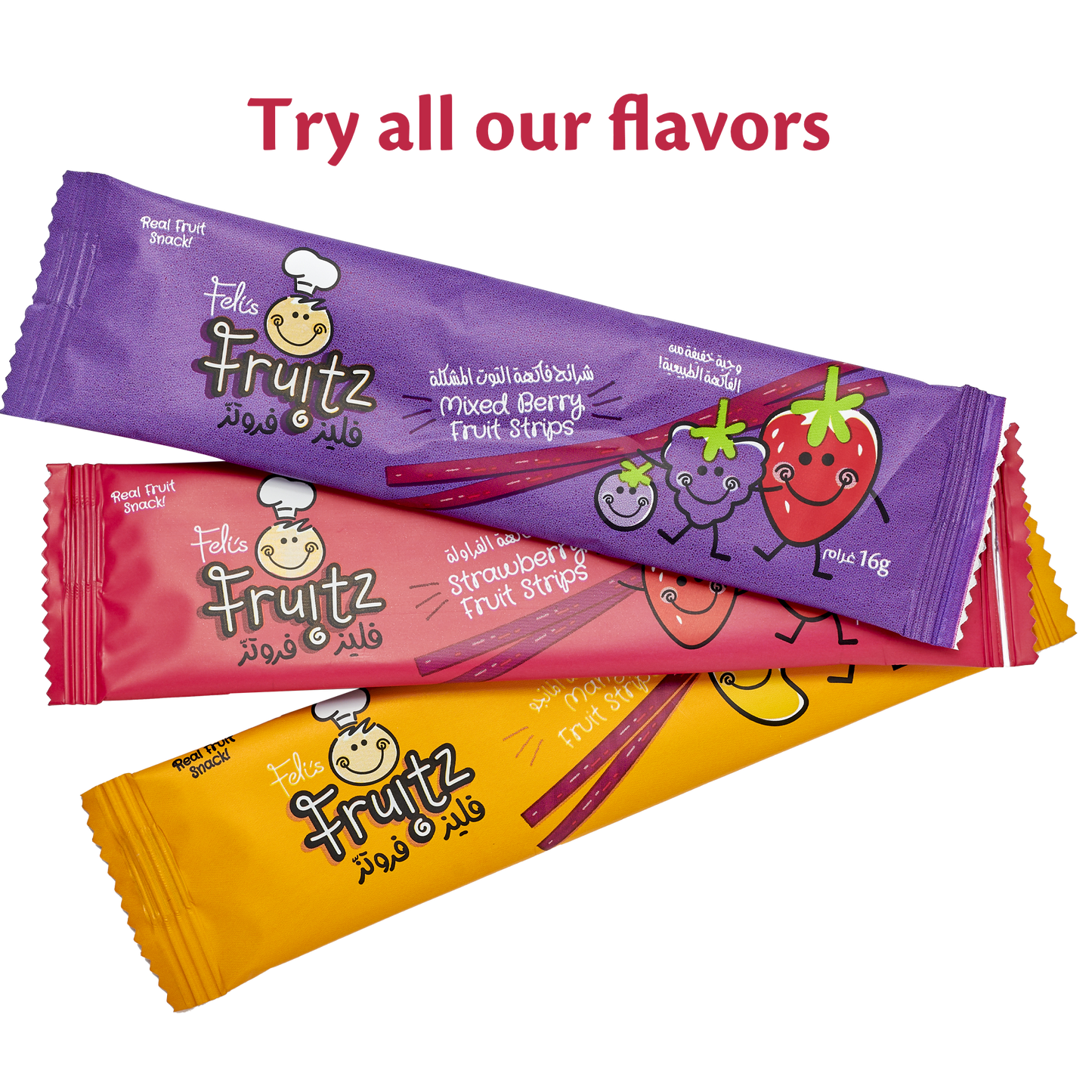 Feli's Fruitz Strawberry Fruit Strips - Real Fruit Snack - Vegan- Gluten Free 80gm (5x16gm)