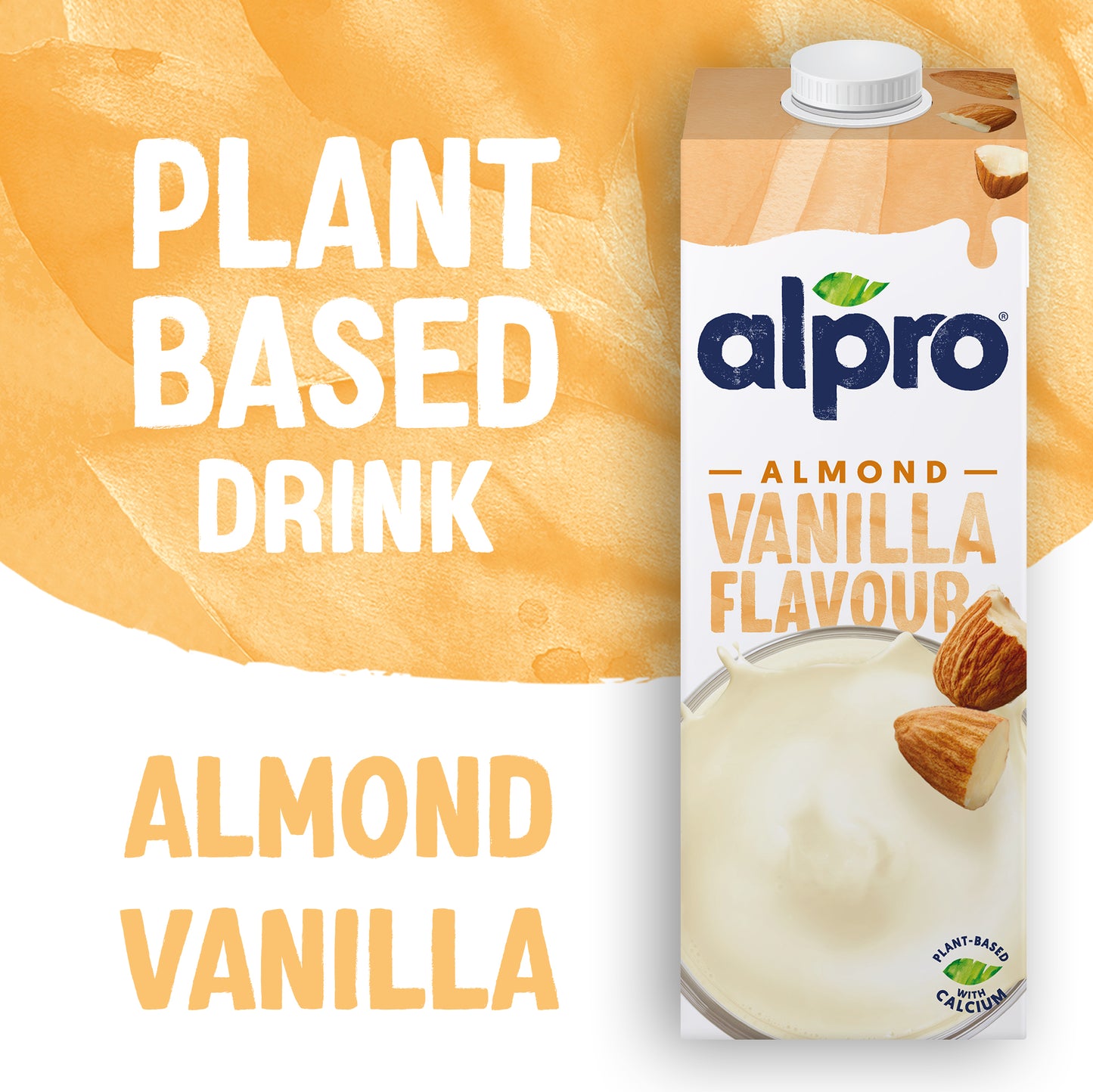 Alpro Almond Vanilla Drink 1L, 100% Plant Based And Dairy Free, Suitable For Vegans, Naturally Free From Lactose, Rich In Nutrients