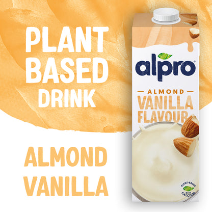 Alpro Almond Vanilla Drink 1L, 100% Plant Based And Dairy Free, Suitable For Vegans, Naturally Free From Lactose, Rich In Nutrients