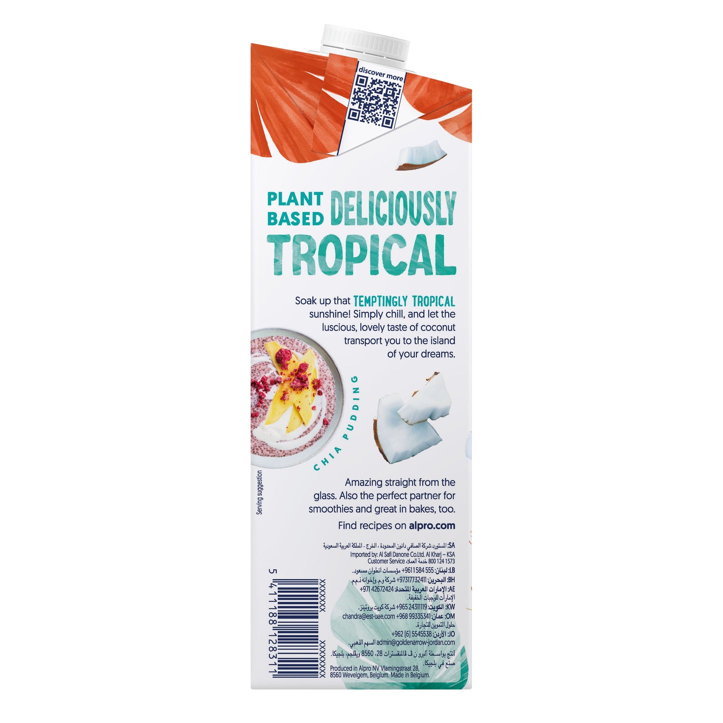 Alpro Drink Coconut No Sugars/ Unsweetened Dual Pack (1l x2), 100% Plant Based And Dairy Free, Suitable For Vegans, Naturally Free From Lactose, Rich In Nutrients