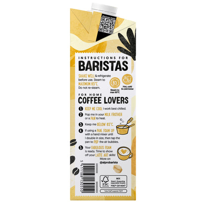 Alpro Barista Oat Drink 1L, New Recipe,Voted Best in Coffee, 100% Plant Based And Dairy Free, Suitable For Vegans, Naturally Free From Lactose, Rich In Nutrients