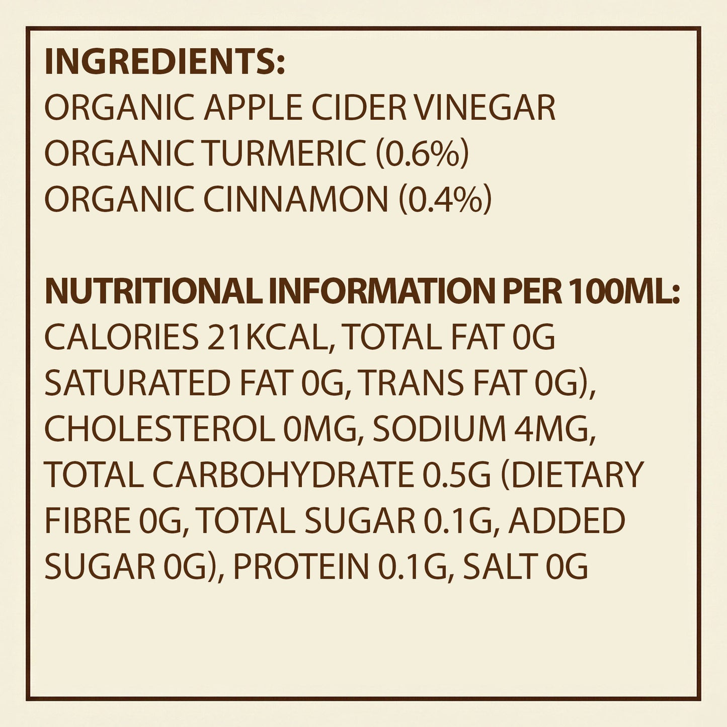 Earth's Finest Organic Apple Cider Vinegar with Cinnamon & Turmeric 500ml
