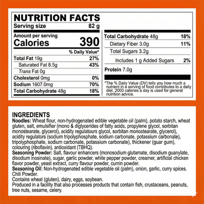 Indomie Instant Noodles, Jumbo Cup Gout Curry Flavour with Seasoning Powder and Sauce  -82g