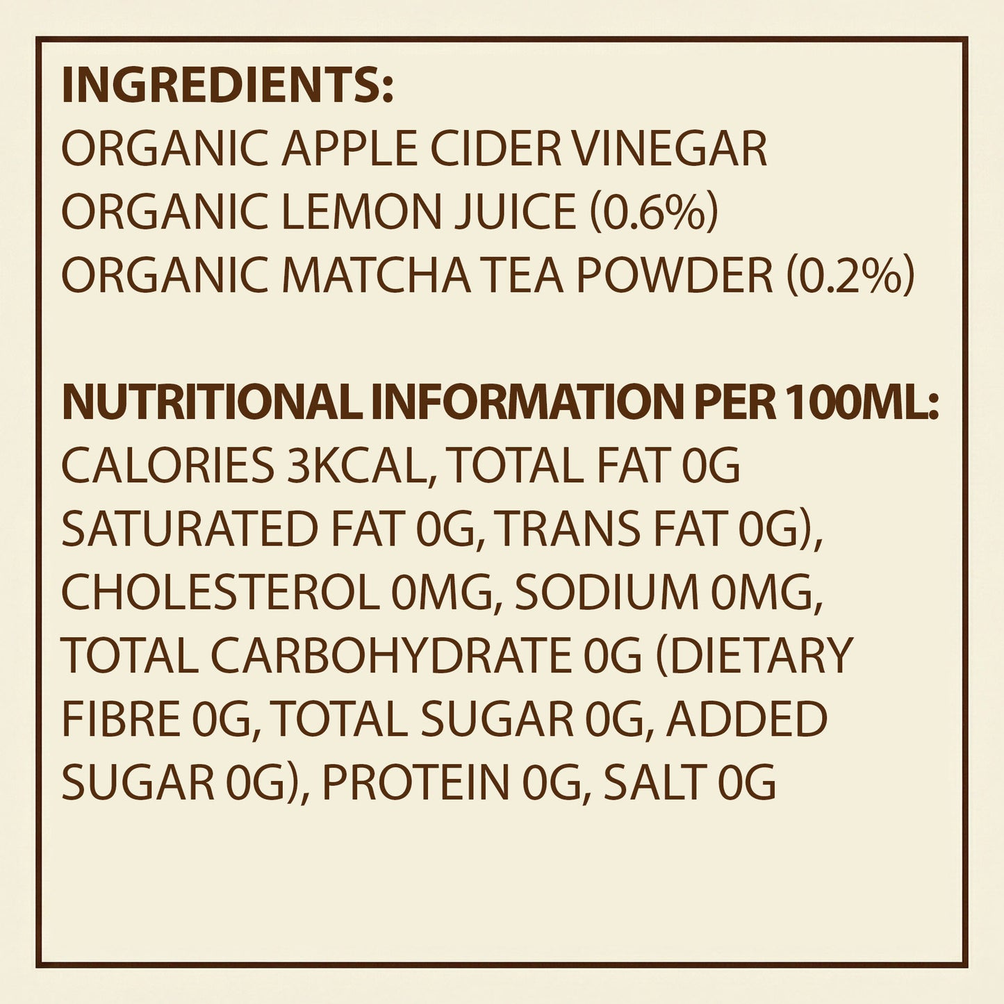 Earth's Finest Organic Apple Cider Vinegar with Matcha & Lemon 500ml